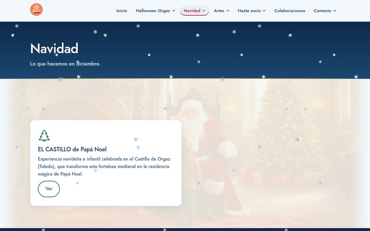 Navidad, con nieve e ilustración propia